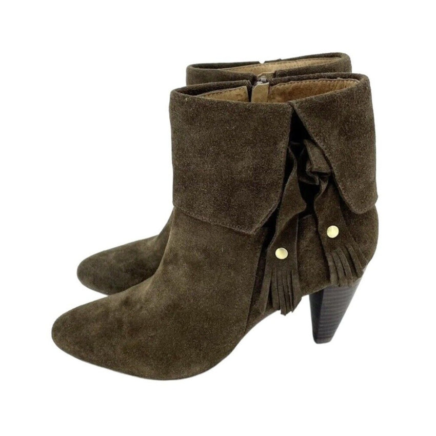 Corso Como Suede Leather Pointed Toe Brown Ankle Boots