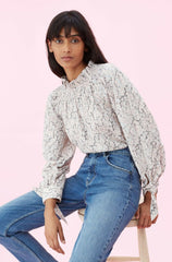 Rebecca Taylor Paisley Print Smocked Boho Top