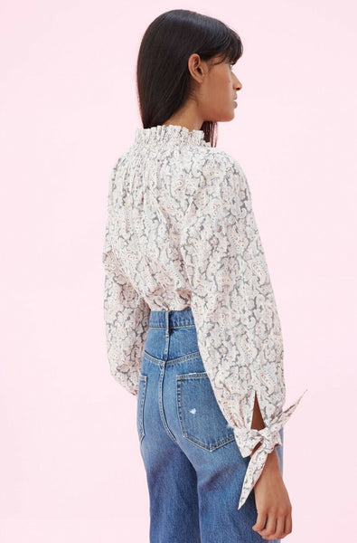 Rebecca Taylor Paisley Print Smocked Boho Top