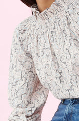 Rebecca Taylor Paisley Print Smocked Boho Top
