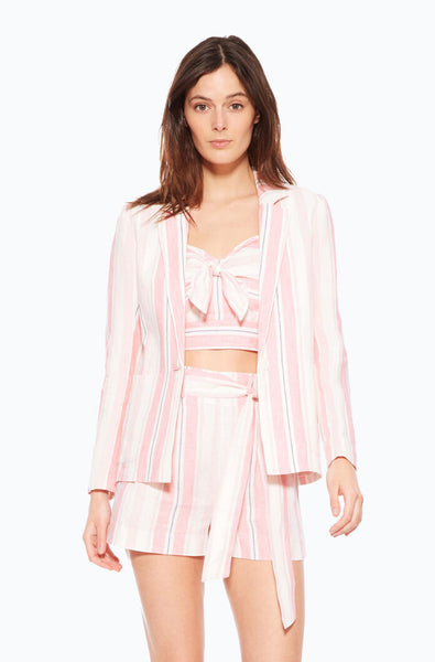 Parker Daren Candy Striped Linen Blazer Jacket