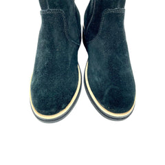 Clarks Sharon Swing Black Suede Leather Ankle Booties