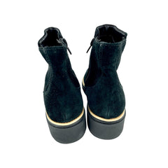 Clarks Sharon Swing Black Suede Leather Ankle Booties