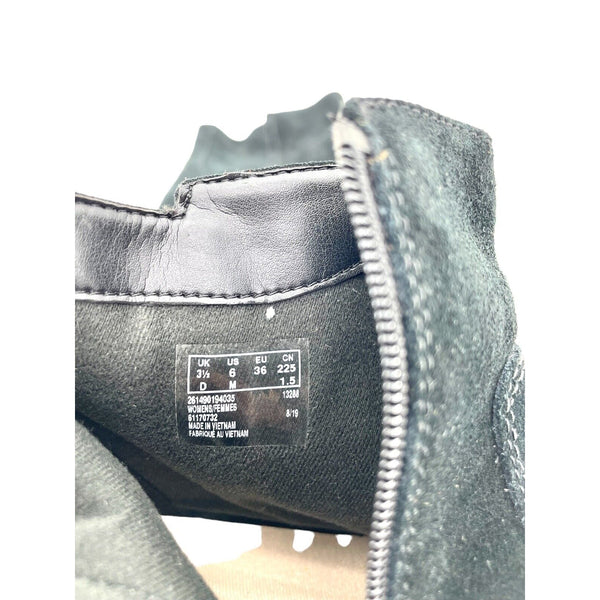 Clarks Sharon Swing Black Suede Leather Ankle Booties