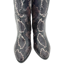 Vince Camuto Nestel Snake Print Block Leather Heel Knee High Boots
