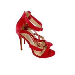 Charles David Olina Red Suede Leather Strappy Stiletto Sandals