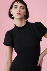 Rebecca Taylor Tweed Short Sleeve Flounce Short Dress