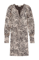 Rebecca Taylor Silk Leopard Print Jacquard Above Knee Tunic Dress