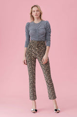 Rebecca Taylor Leopard Velvet High Waist Pants