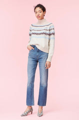 Rebecca Taylor Cozy Wool Blend Fairisle High Neck Pullover