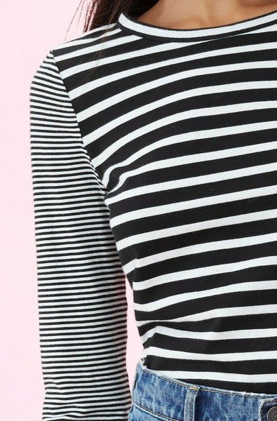 Rebecca Taylor Striped Long Sleeve Jersey Tee