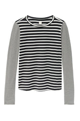 Rebecca Taylor Striped Long Sleeve Jersey Tee