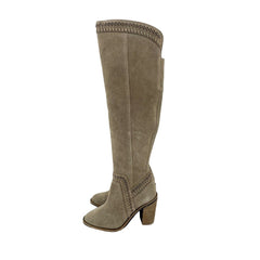 Vince Camuto Madolee Over The Knee Taupe Suede Leather Boots