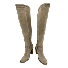 Vince Camuto Madolee Over The Knee Taupe Suede Leather Boots