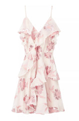 Rebecca Taylor Fleur Rose Gold Metallic Silk Dress