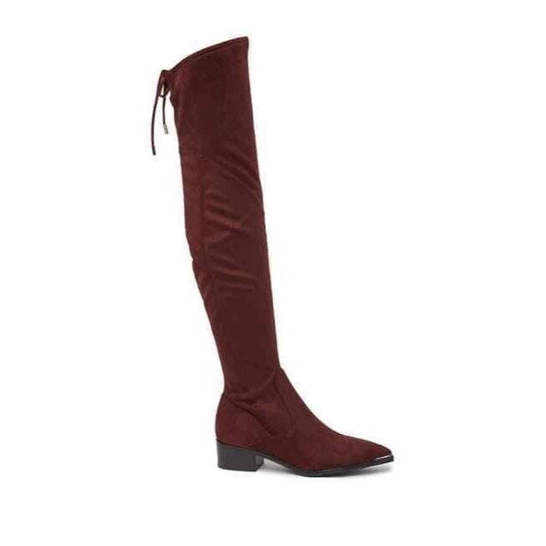 Marc Fisher Burgundy Faux Suede Over The Knee Boots