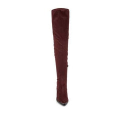 Marc Fisher Burgundy Faux Suede Over The Knee Boots