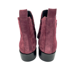Rebecca Minkoff Jacy Burgundy Suede Leather Pointed Toe Ankle Boots