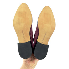 Rebecca Minkoff Jacy Burgundy Suede Leather Pointed Toe Ankle Boots