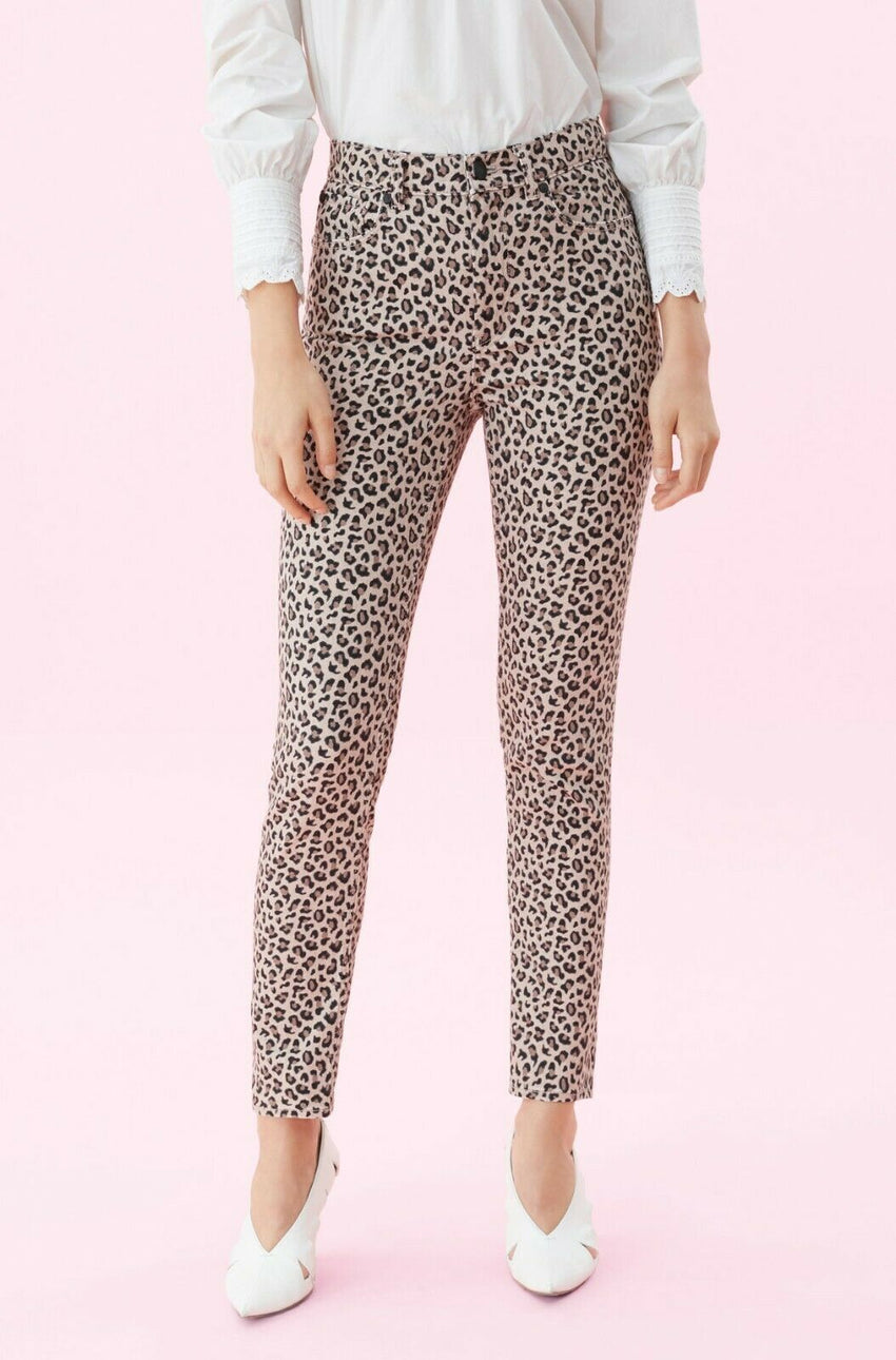 Rebecca Taylor Ocelot Ines Leopard Print Skinny Jeans