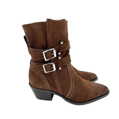 AllSaints Harriet Brown Suede Leather Western Boots