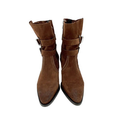 AllSaints Harriet Brown Suede Leather Western Boots