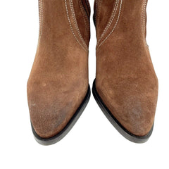 AllSaints Harriet Brown Suede Leather Western Boots