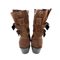 AllSaints Harriet Brown Suede Leather Western Boots