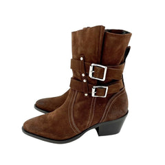 AllSaints Harriet Brown Suede Leather Western Boots