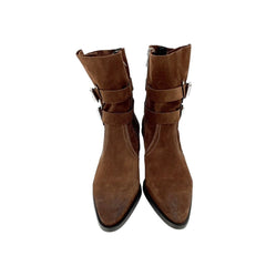 AllSaints Harriet Brown Suede Leather Western Boots