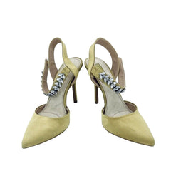 Topshop Gem Embellished Court Satin Dress Pumps