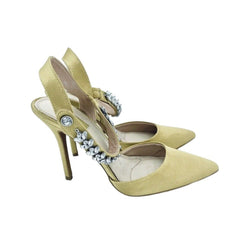 Topshop Gem Embellished Court Satin Dress Pumps