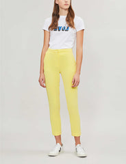 Topshop Yellow Cropped Suit Trousers Pants