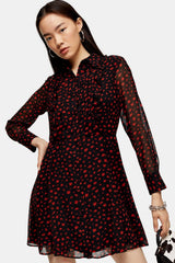 Topshop Geometric Print Frill Button Down Mini Dress