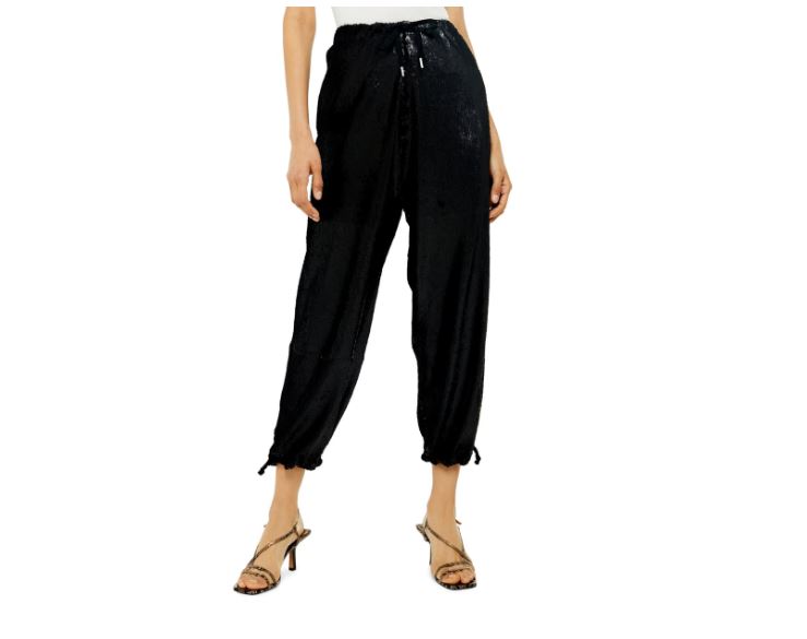 Topshop  Idol Black Sequin Crop Jogger Pants