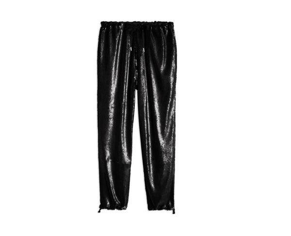 Topshop  Idol Black Sequin Crop Jogger Pants