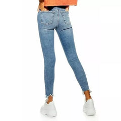 Topshop High Rise Stretch Chewed Hems Jamie Skinny Jeans
