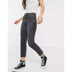 Topshop Moto High Waist Raw Hem Straight Leg Jeans