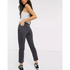 Topshop Moto High Waist Raw Hem Straight Leg Jeans