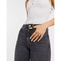 Topshop Moto High Waist Raw Hem Straight Leg Jeans
