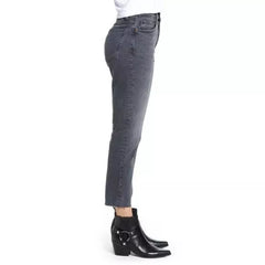 Topshop Straight Leg High Waist Raw Hem Cropped Jeans