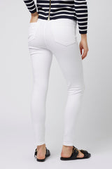 Topshop High Rise White Denim Jamie Moto Skinny Jeans