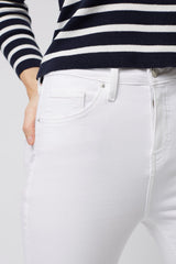 Topshop High Rise White Denim Jamie Moto Skinny Jeans