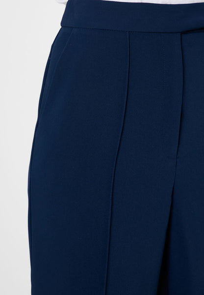Topshop Pintuck High Waist Wide Leg Navy Blue Dress Pants