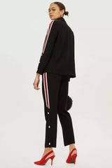 Topshop Side Stripe Black Popper Pants
