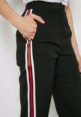 Topshop Side Stripe Black Popper Pants