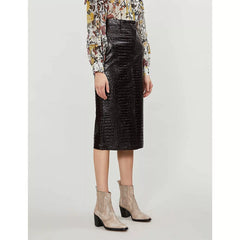 Topshop Croc Embossed Vinyl Faux Leather Pencil Skirt