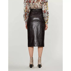 Topshop Croc Embossed Vinyl Faux Leather Pencil Skirt