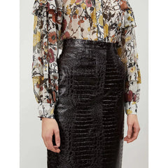 Topshop Croc Embossed Vinyl Faux Leather Pencil Skirt
