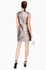 Topshop Metallic Rainbow Faux Wrap Mini Cocktail Dress